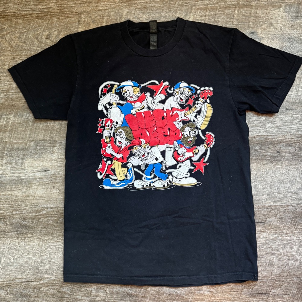 Neck Deep Live In America 2024 Tour T-Shirt Size Small Regular Black Graphic Tee